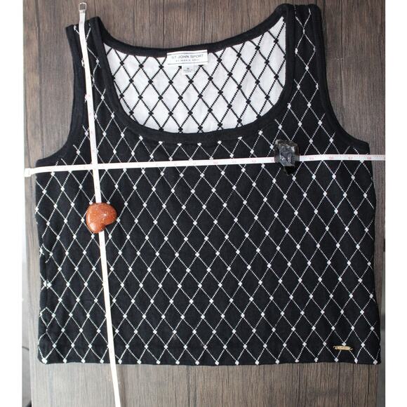St. John Sport by Marie Gray tank top argyle knit scoop neck Medium - Picture 6 of 8